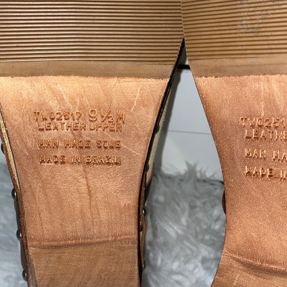 Tommy Hilfiger Tan Suede Shearling Clog Mules - Picture 7 of 8
